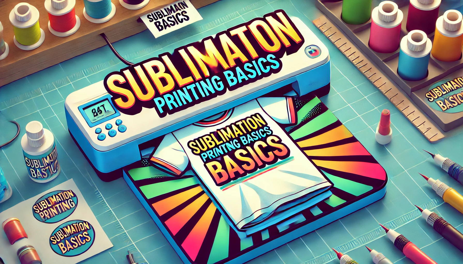 A thumbnail image showing a sublimation printer printing a T-shirt with bold text "Sublimation Printing Basics.