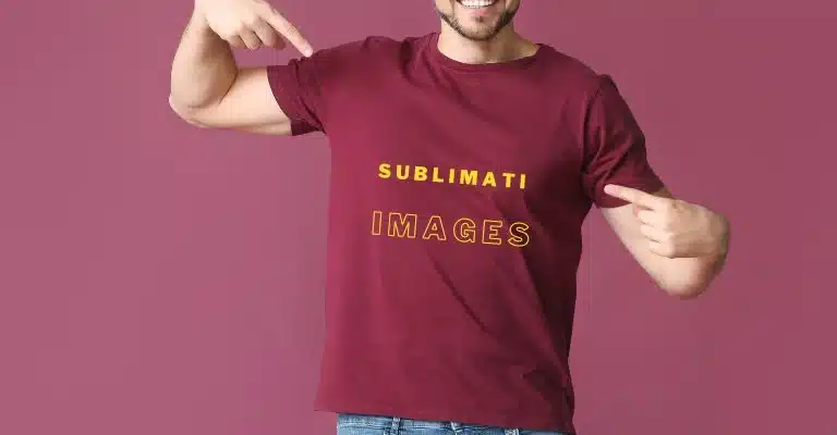 A man wearing maroon t-shirt show How to Print Sublimation Images