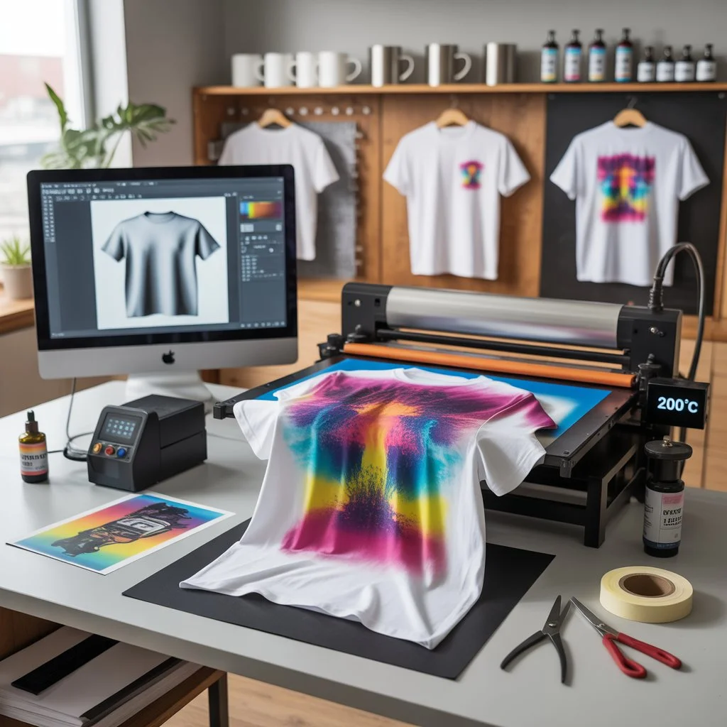 A complete process of sublimation printing. 