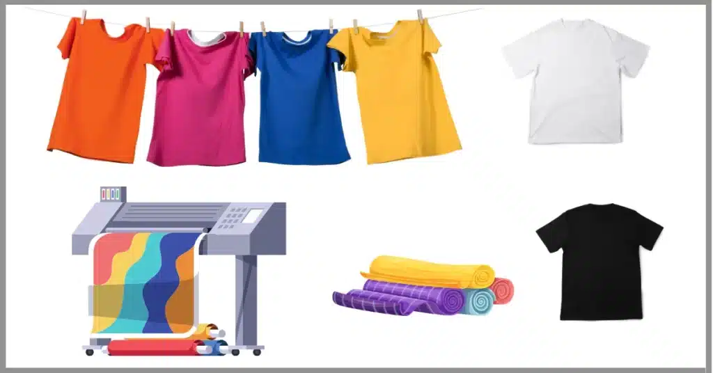 Sublimation machine with fabric rolls and displayed Best Fabrics for Sublimation