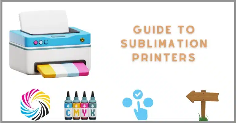 Illustration a Sublimation printer and its element with text