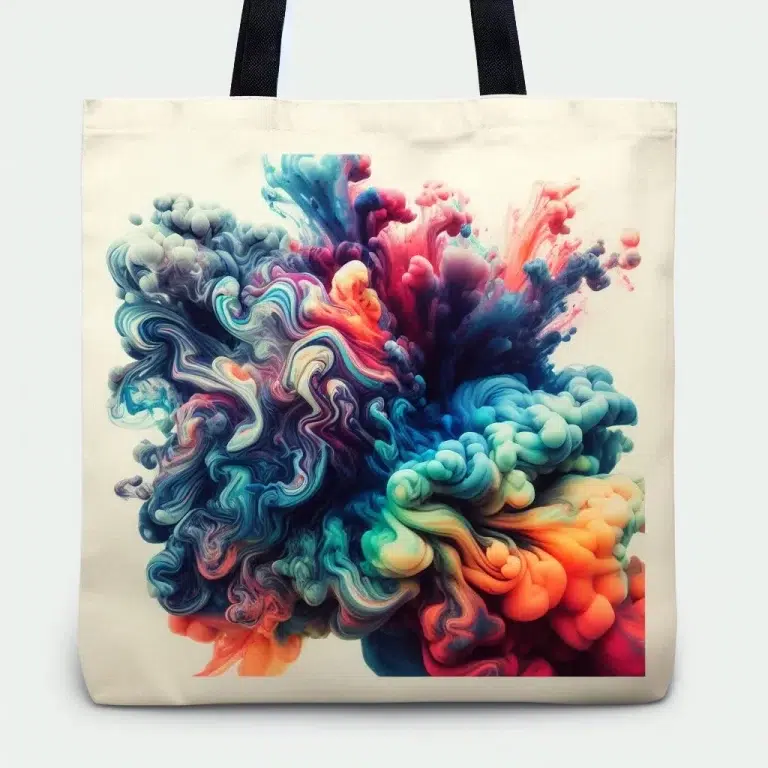 A canvas tote bag with sublimation. (Can Sublimate on Canvas Tote Bags)