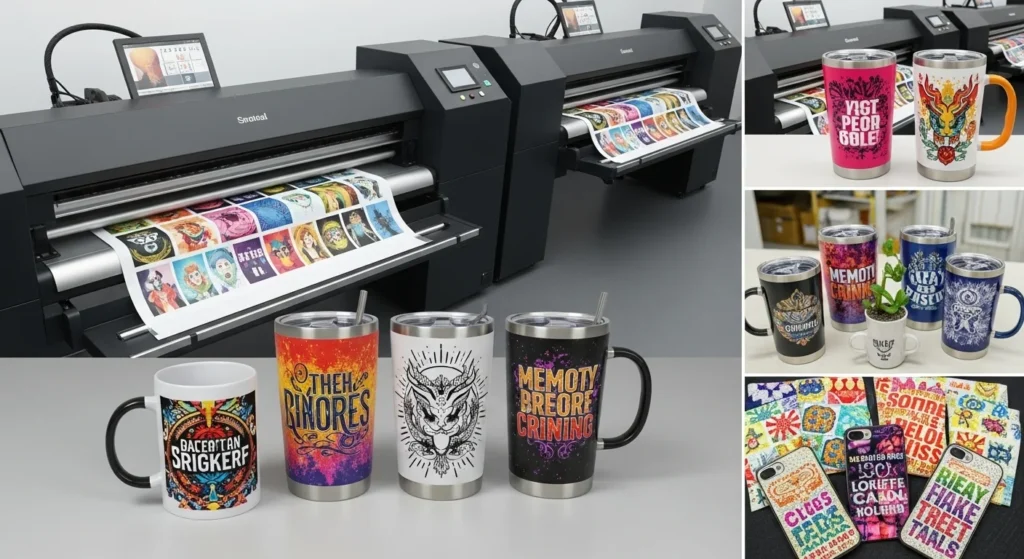 A sublimation printer and tumblers