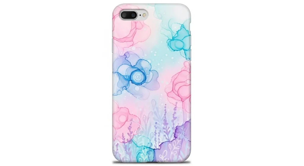 A phone case with sublimation design.