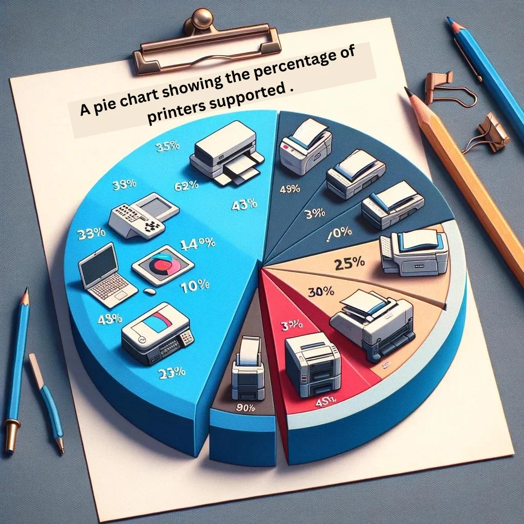 A pie chart of Compatible Ink Cartridges with percentage.