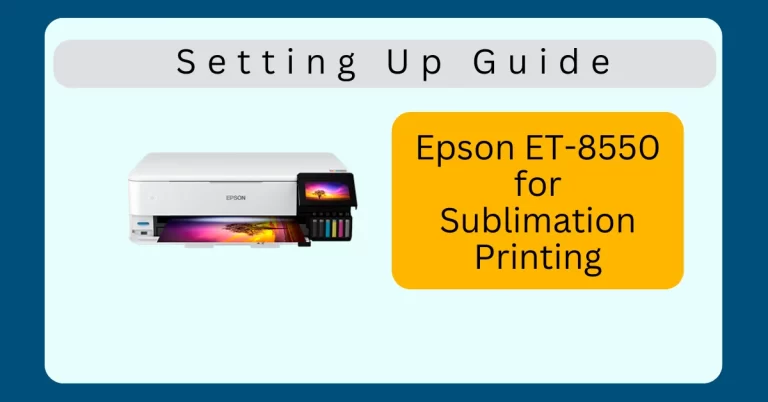 Epson 8550 printer with sublimation info text and picture setup