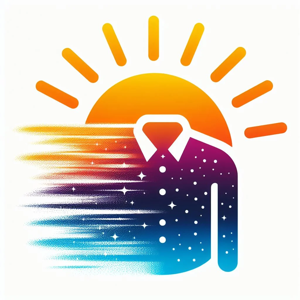 Sunlight Fading Illustration: A simple graphic depicting a vibrant sublimated design slowly fading with a sun icon to symbolize UV damage.