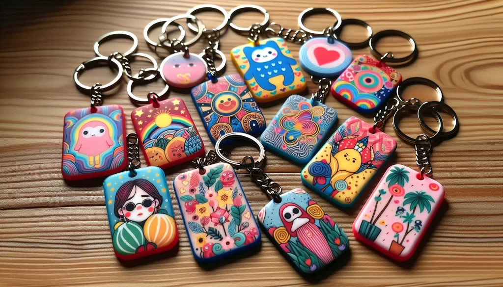 Sublimation on leather Keychains.