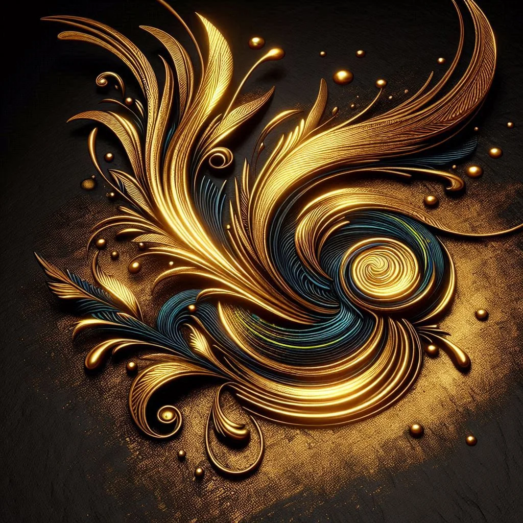 A golden metallic ink is used to create a design that is both eye-catching and elegant.