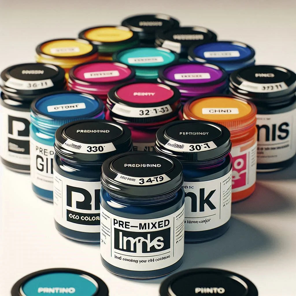 A set of pre-mixed inks used to ensure color consistency across print runs. The inks are often used for logos and brand colors.