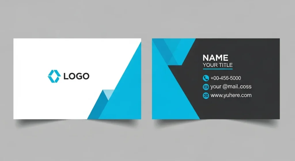 Flat sublimation-ready business card design featuring clean typography and modern geometric layout.