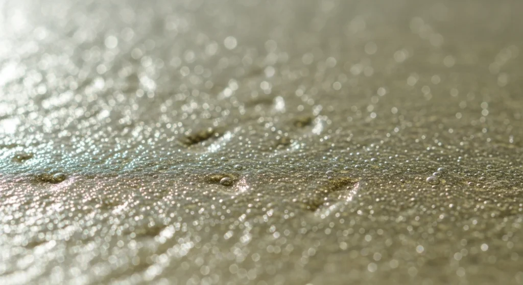 Air bubbles in Polycrylic coating before sublimation.