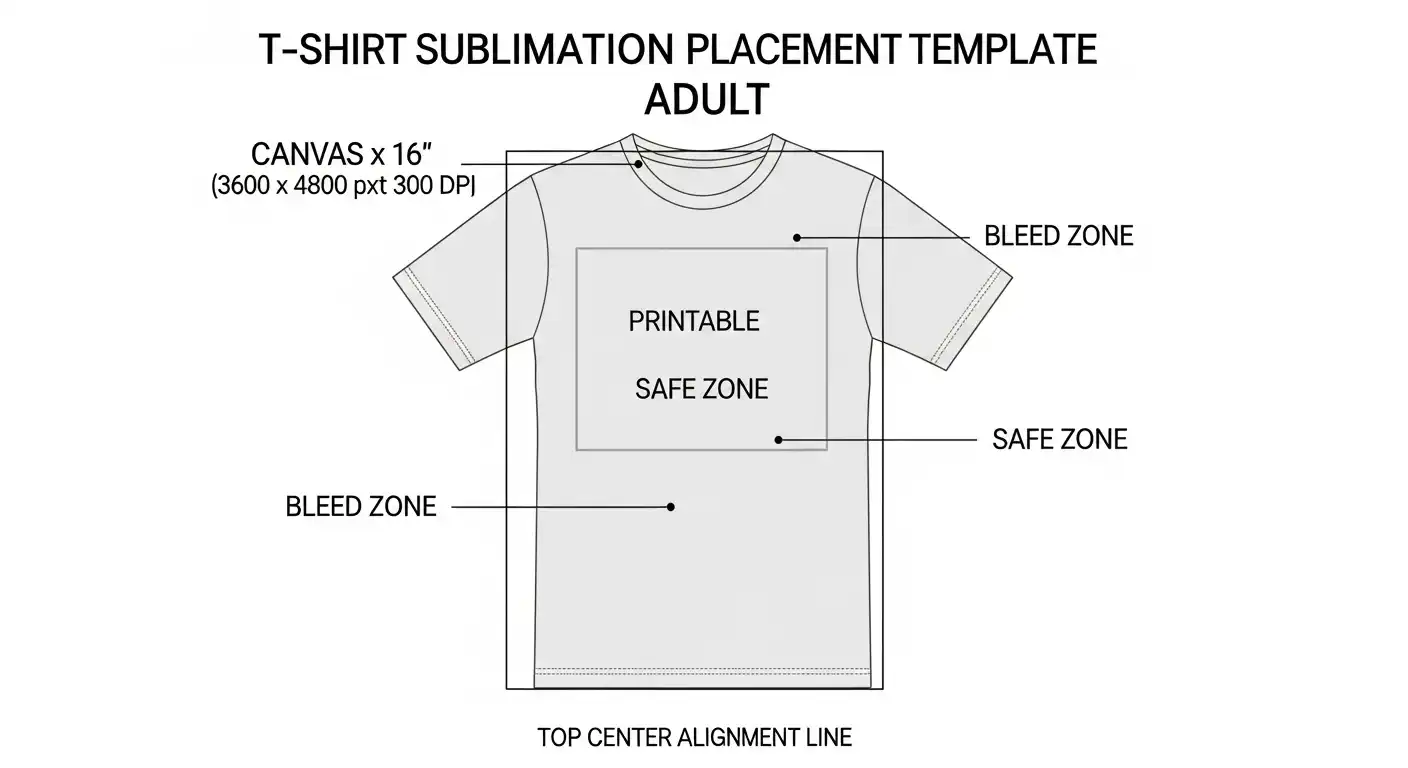 T-shirt sublimation placement template