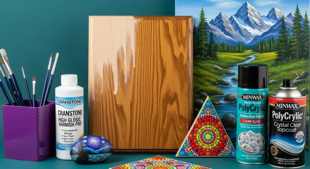 Uneven Polycrylic coating on wood showing streaks before sublimation.