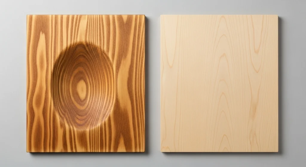 Warped wooden substrate after sublimation with Polycrylic.