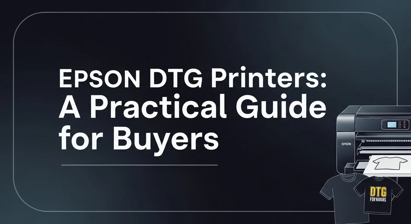 A banner image of Epson DTG Printers Guide