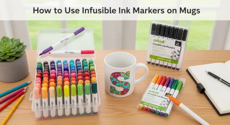 A banner image of How to Use Infusible Ink Markers on Mugs.