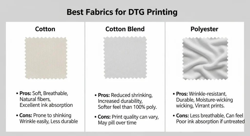 A Materials & Fabric Compatibility visual info guide.