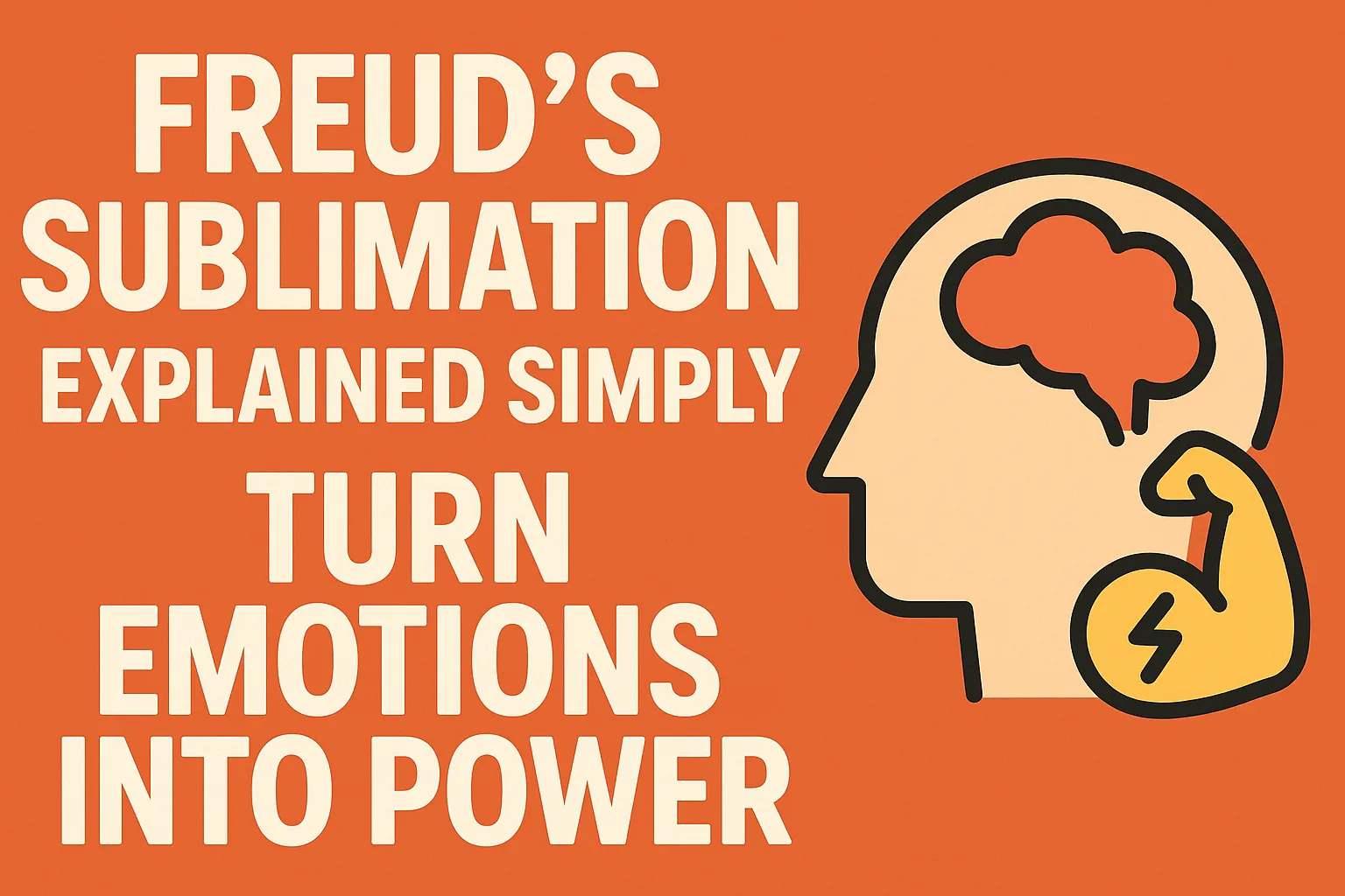 A banner that show Freud's Sublimation Explained Simply Turn Emotions Into Power.
