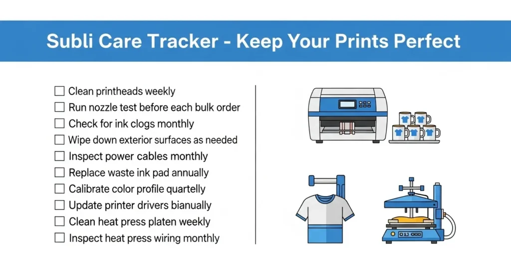 A visual and text info for Subli Care Tracker.