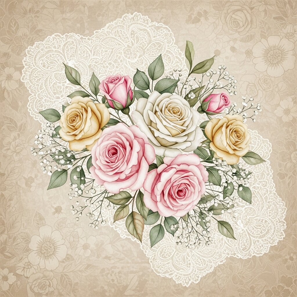 Cottagecore Romance printable sublimation sticker design for download.