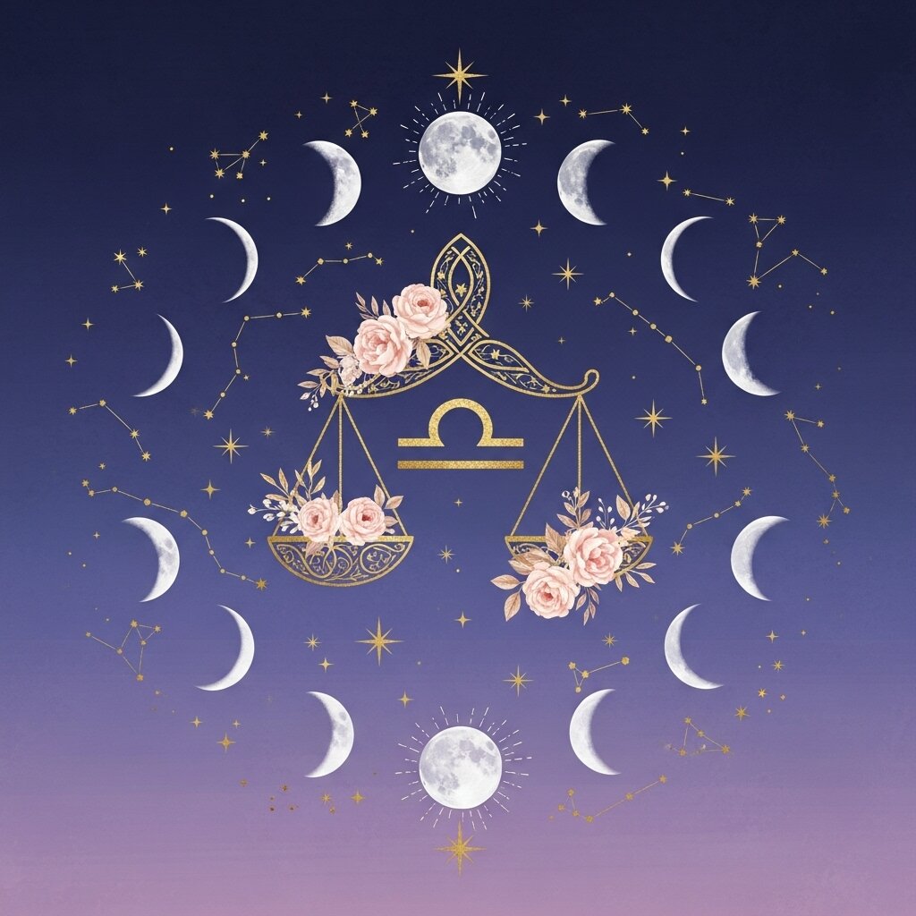 A design for Feminine Zodiac & Astrology Themes.