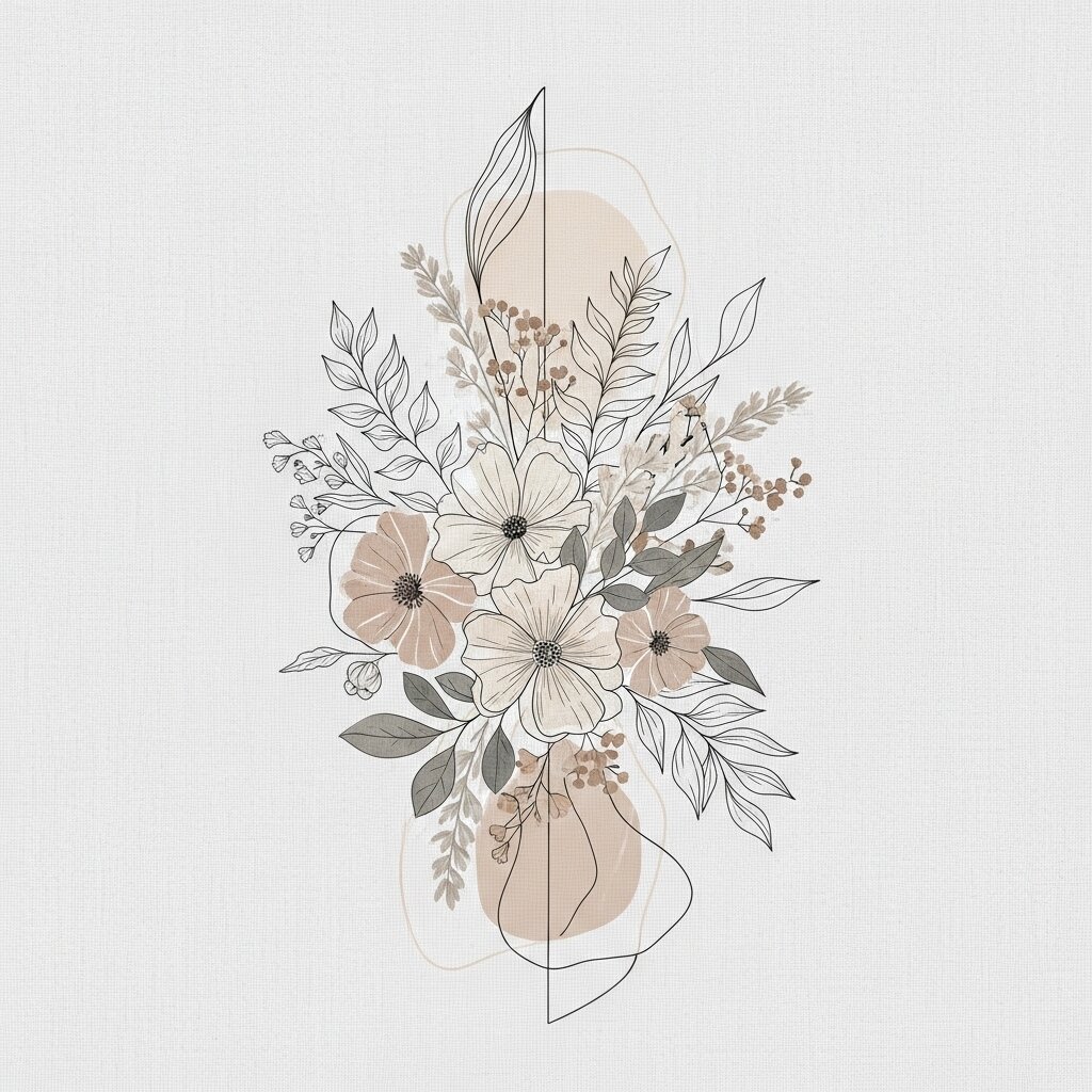 Soft Boho Florals sublimation design.