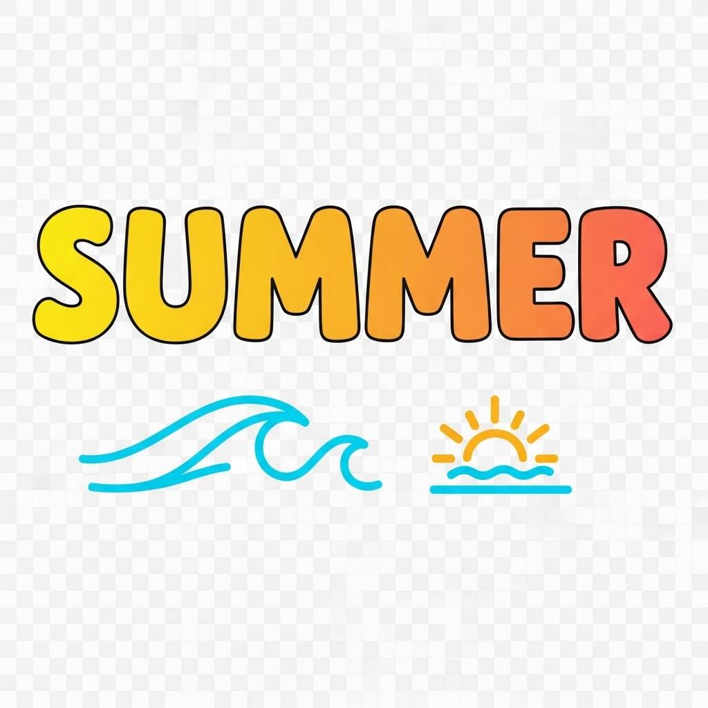 Bright summer sublimation typography design with bold lettering and sunshine-inspired colors.