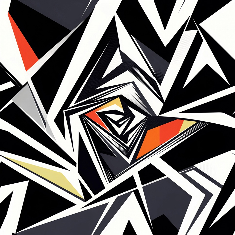 Abstract geometric sublimation wrap design for full-coverage tumbler printing.