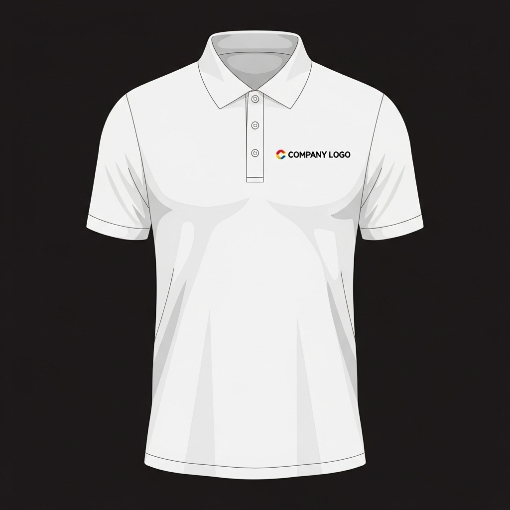 A clean, professional polo design ideal for business branding and corporate uniforms.