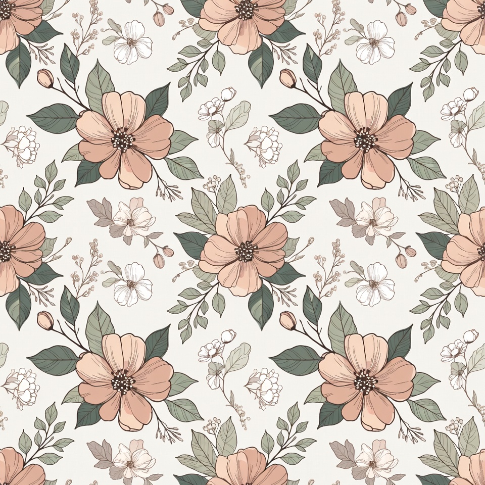 Floral seamless sublimation wrap design created for full tumbler coverage 03