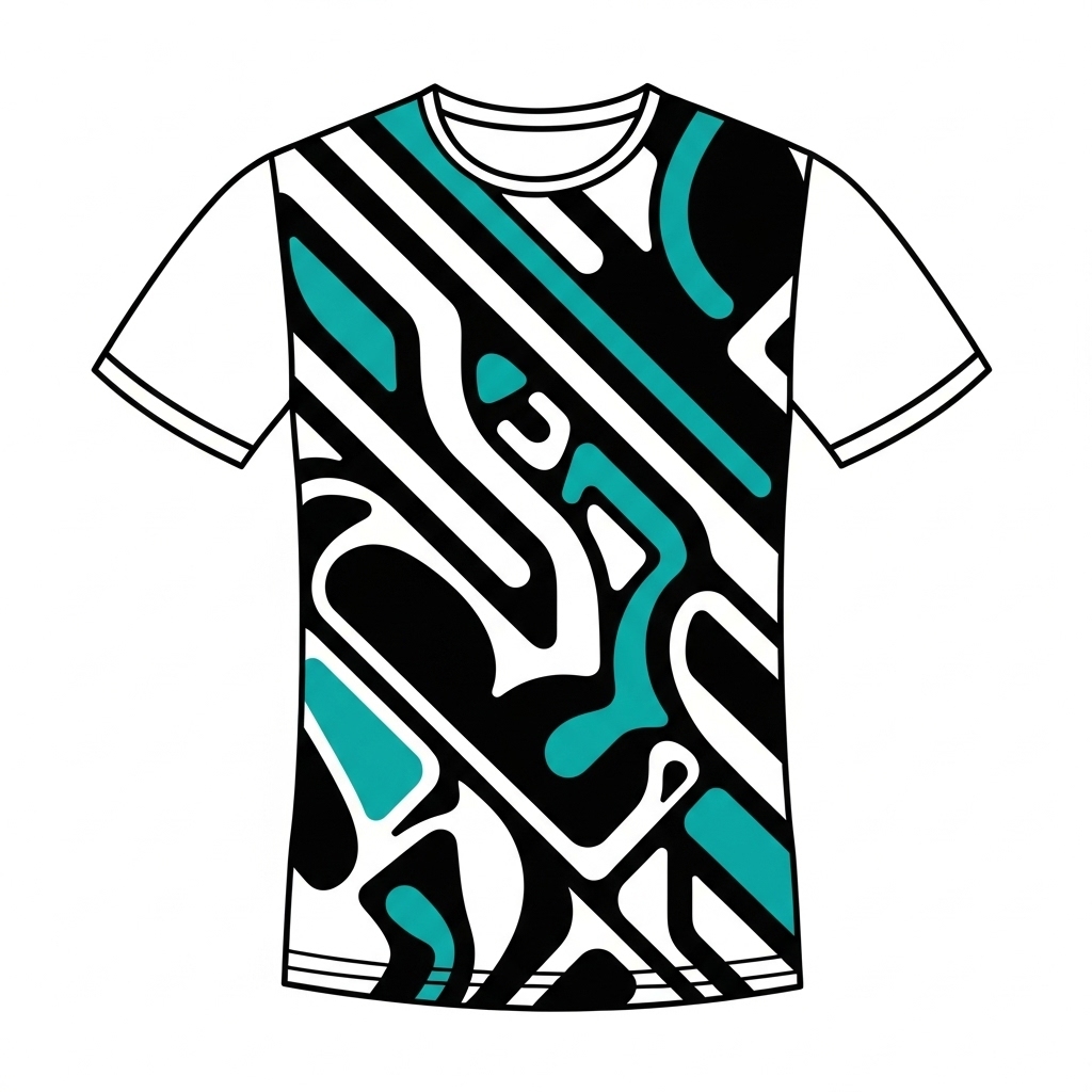 Modern illustrated artwork made for vibrant, long-lasting sublimation prints on shirts.