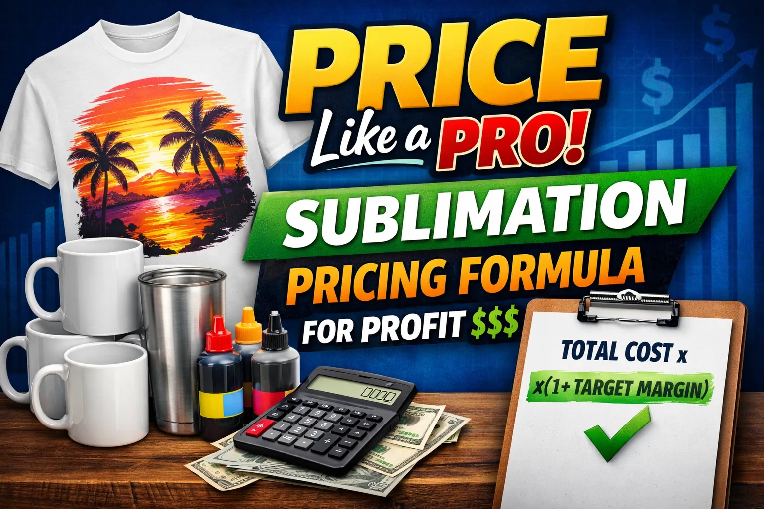 A visual banner of How to Price Sublimation Products for Profit.