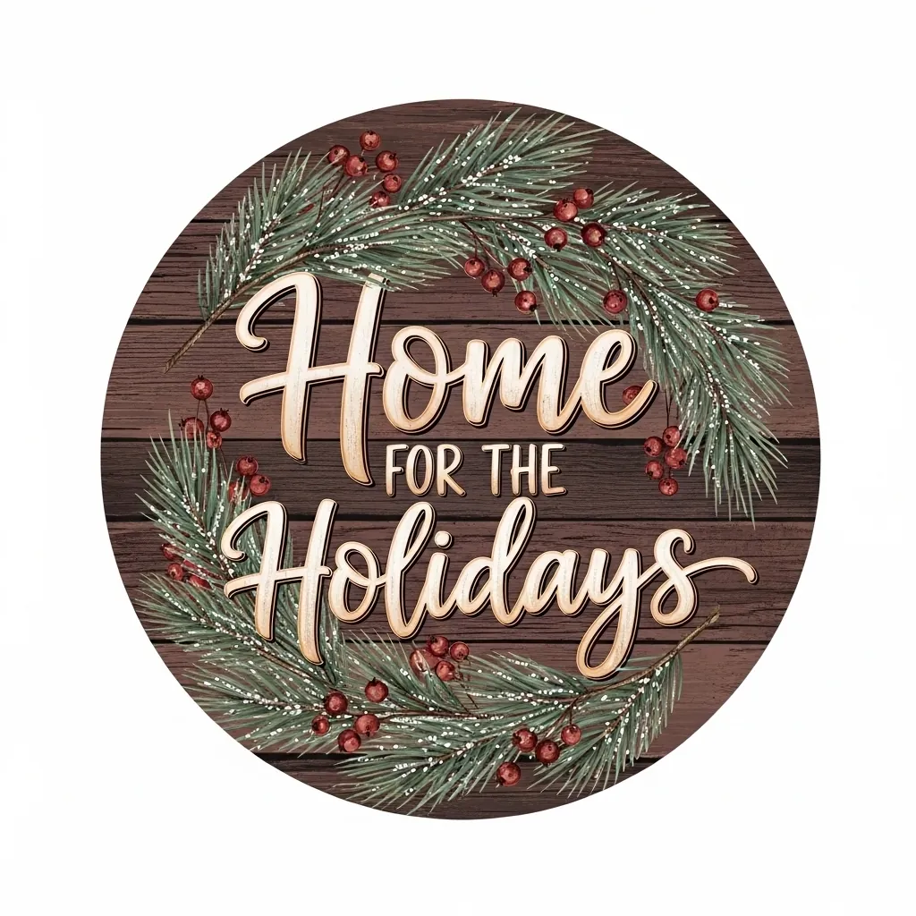 Vintage Merry Christmas ornament design with retro typography and muted holiday colors