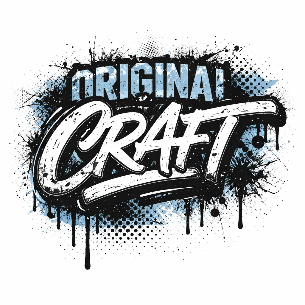 Urban grunge sublimation design with bold “Original Craft” typography and distressed blue accents.