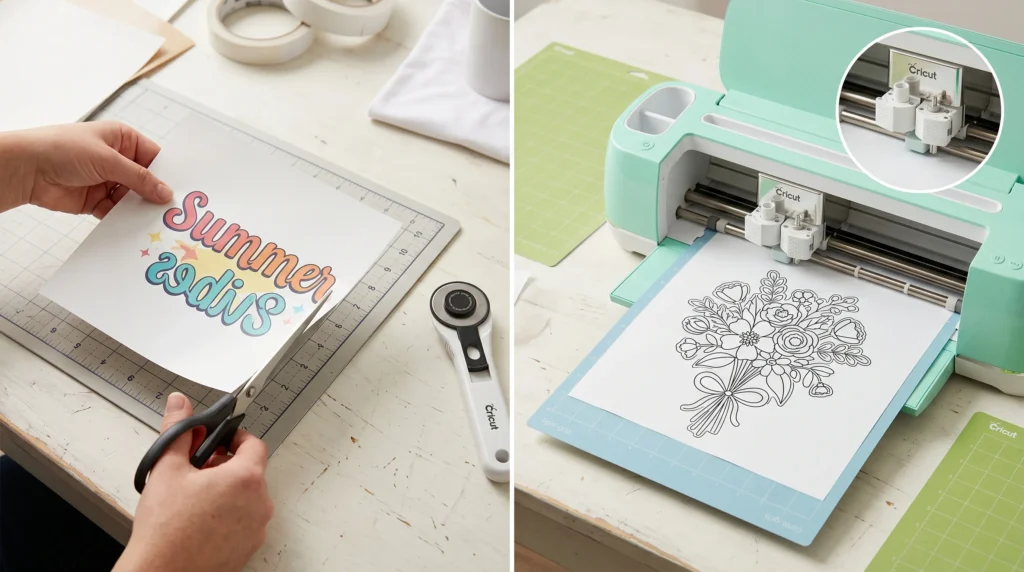 A person trim and cut design for sublimation