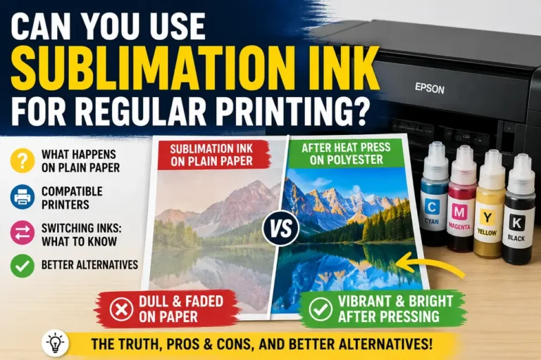 Sublimation ink results on plain paper and polyester with printer and ink bottles