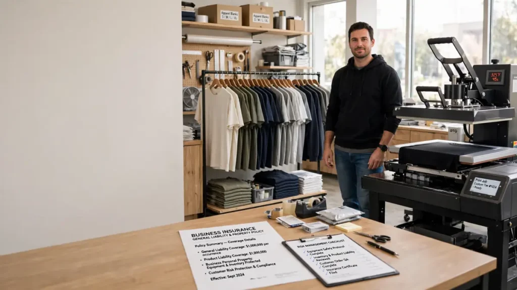 print shop owner confident