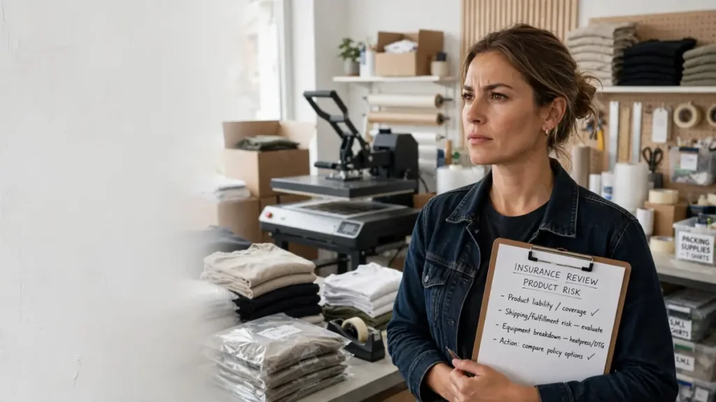 print shop owner thoughtful