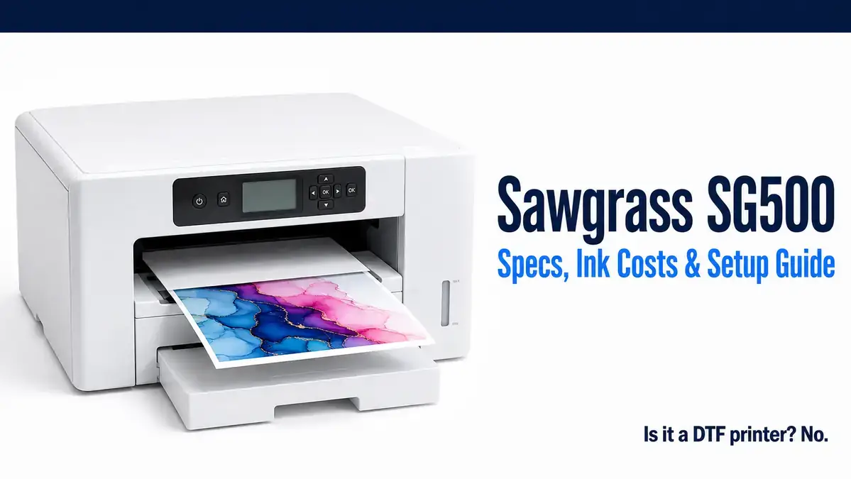 Sawgrass SG500 printer with a colorful print coming out