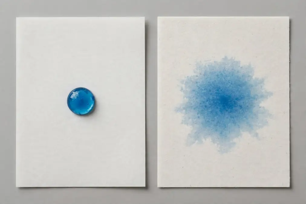 Ink absorption comparison between sublimation paper and plain paper