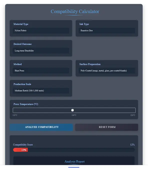 the substrate compatibility checker calculator for sublimation