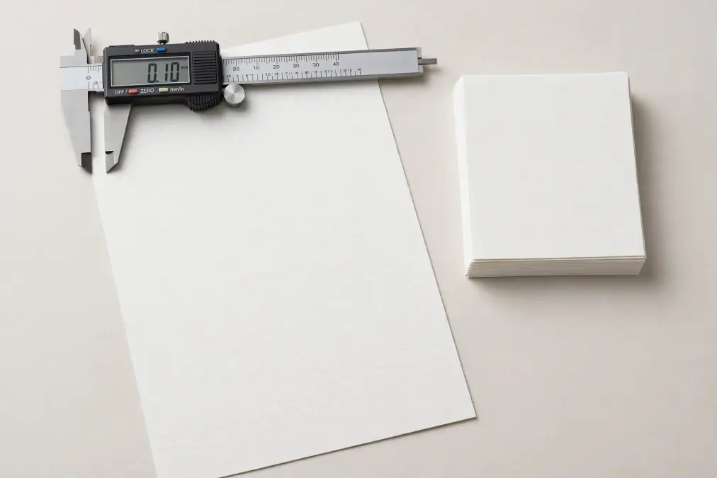 transfer paper caliper flatlay