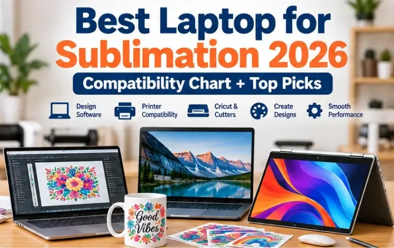 Best laptop for sublimation 2026 with design software, sublimation printer workflow and laptop buying guide.