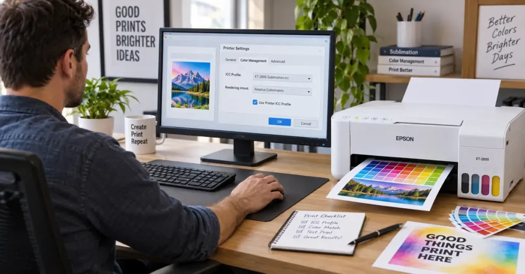 colorful print studio workflow