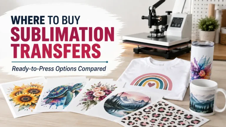 A collection of colorful sublimation transfers and printing equipment