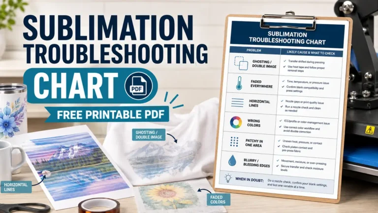 sublimation troubleshooting chart printable