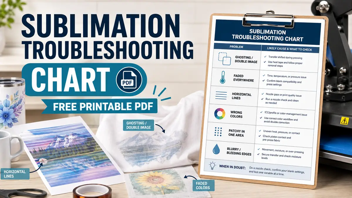 sublimation troubleshooting chart printable