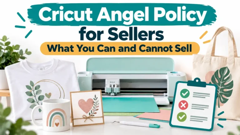 Cricut Angel Policy for sellers explaining what finished products can and cannot be sold