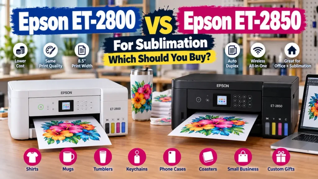 Quick comparison of Epson ET-2800 and ET-2850 for sublimation